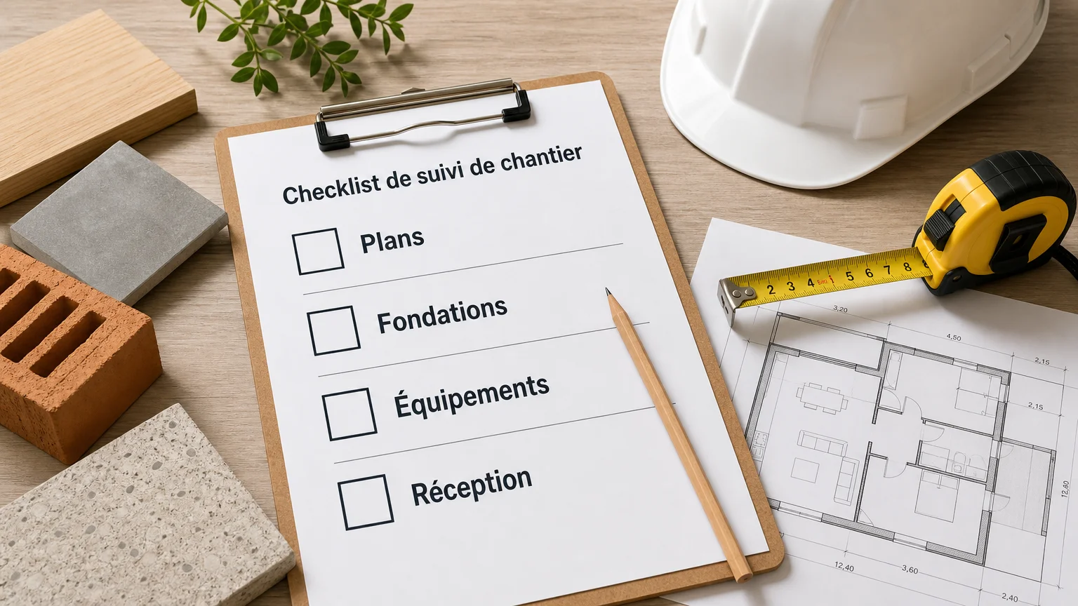 Checklist française des contrôles à effectuer sur un chantier de maison neuve